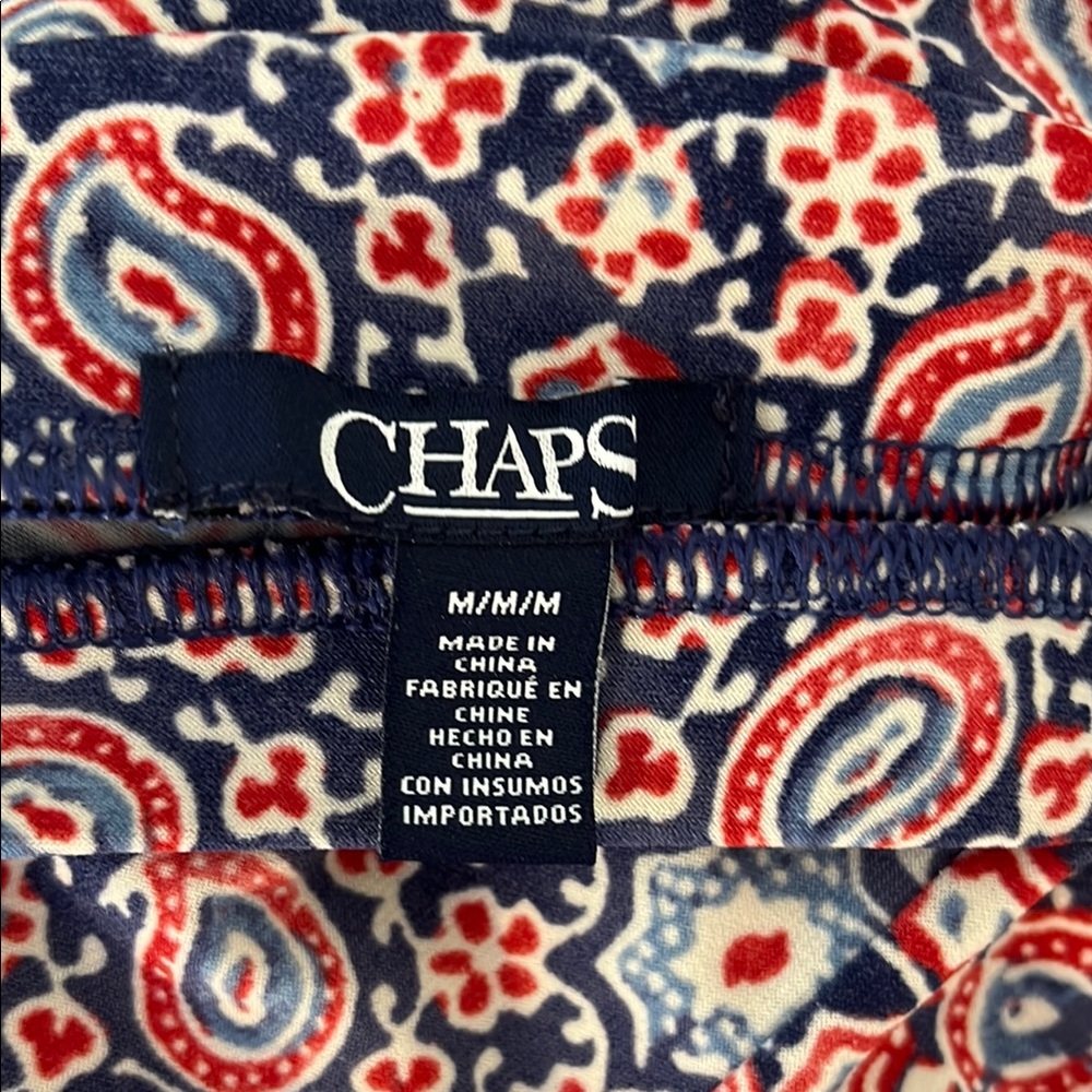 Flirty Little  Knee Length Skirt With Flounce M In Red And Blue Geometric Print - Picture 5 of 5